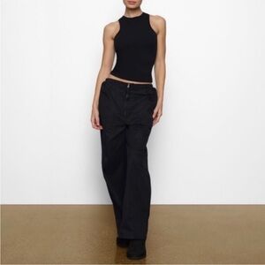 Skims zip Black Wide-Leg cargo Pants